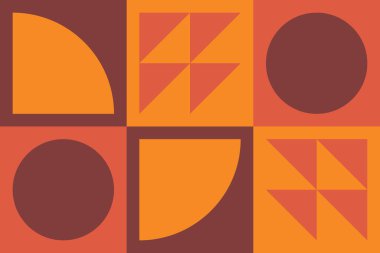 Güzel geometrik arka plan. Farklı şekillerde şekiller. Kabile formu. Çiçekler. Geometrik tasarım. Yaratıcı dokular. Renkli sanat. Modern grafik posteri. Retro renk. Vektör illüstrasyonu