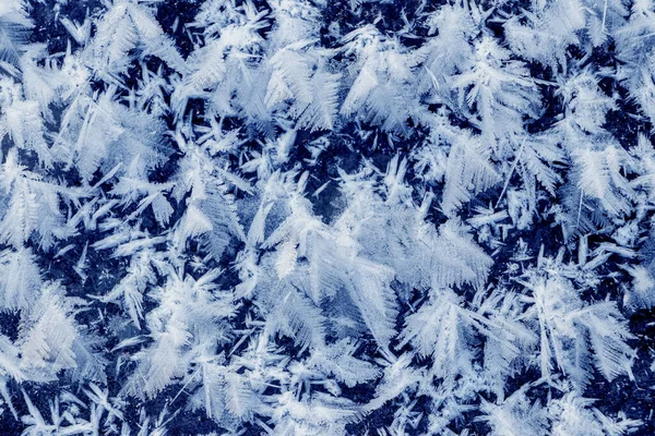 Big Fluffy Snowflakes Surface Ice Winter Christmas Background — 스톡 사진
