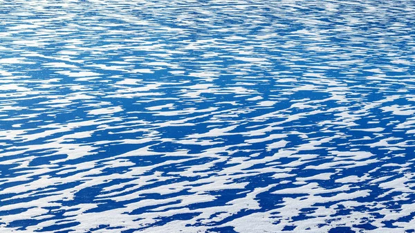 Winter Background Blue Ice River Covered White Snow — Fotografia de Stock