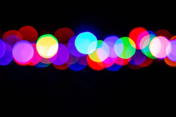 Festliche Weihnachten Und Neujahr Hintergrund Mit Defokussierten Bunten Lichtern Girlande — Stockfoto