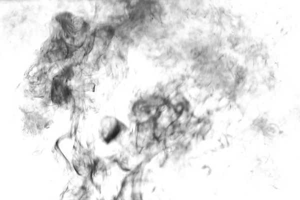 Thick Black Smoke White Isolated Background — Stok fotoğraf