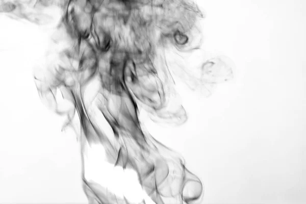 Thick Black Smoke White Isolated Background — Zdjęcie stockowe