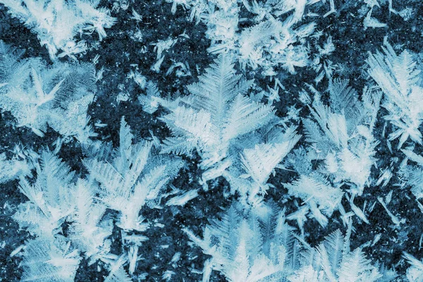 Big Fluffy Snowflakes Surface Ice Winter Christmas Background — ストック写真