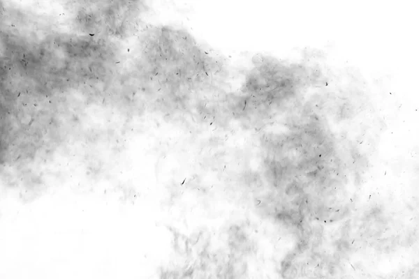 Thick Black Smoke White Isolated Background — Stockfoto