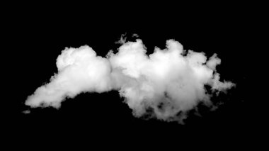 Bir görüntüyü harmanlama kipinde saklamak için siyah izole edilmiş bir arkaplan üzerinde beyaz bir bulut