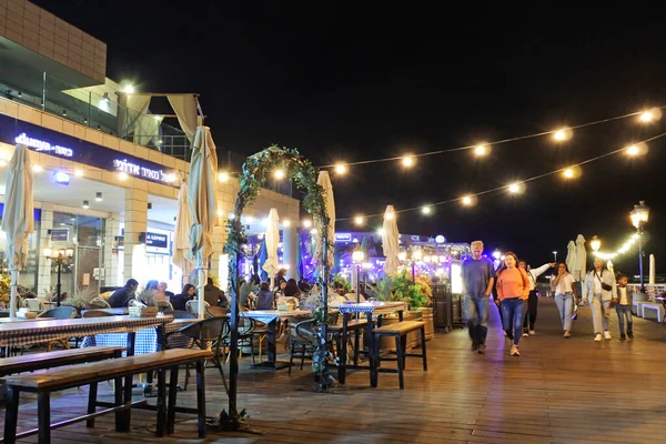 Ashkelon Isr Nov 2022 Nightlife Ashkelon Waterfront Marin Ashkelon是一个受欢迎的旅游目的地沿海城市 也是以色列历史上最古老的5000年城市之一 — 图库照片