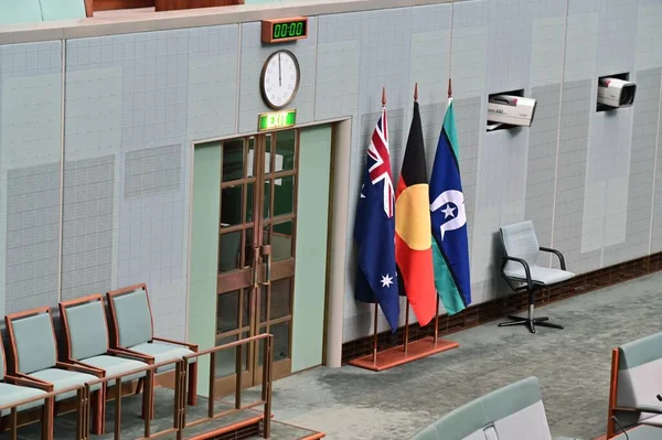 Canberra Act Mar 2023 Banderas Australianas Cámara Representantes Dentro Casa — Foto de Stock