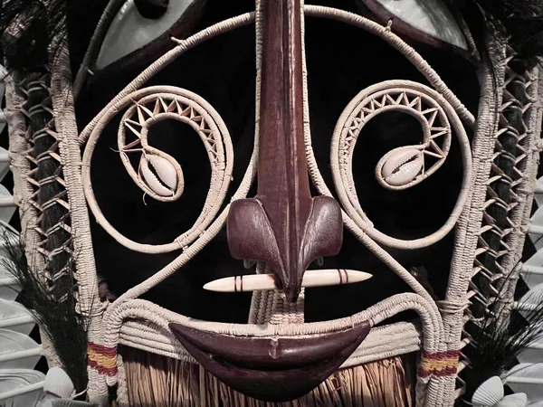 堪培拉 Act Mar 2023 托雷斯海峡群岛的面具 在分布在约48 000平方公里的274个岛屿上 面具被用于宗教仪式 — 图库照片