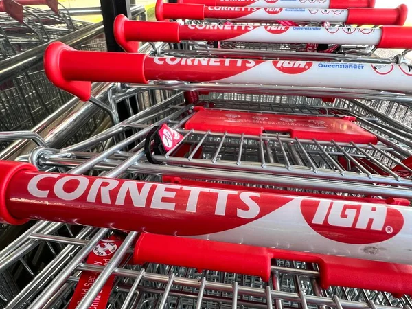 Kuranda Qld Května 2023 Iga Australian Supermarket Group Shopping Carts — Stock fotografie
