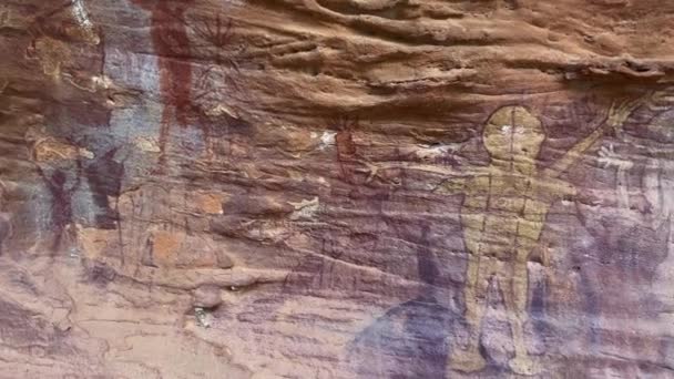 Cape York Qld June 2023 Lukisan Seni Batu Australia Asli — Stok Video