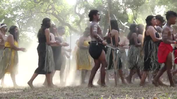 Laura Qld Juli 2023 Aboriginals Ceremoniële Dans Laura Quinkan Dance — Stockvideo