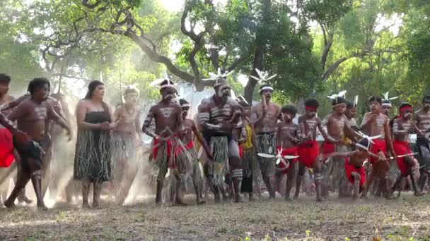 Laura Qld Juli 2023 Aboriginska Australier Ceremoniell Dans Laura Quinkan — Stockvideo