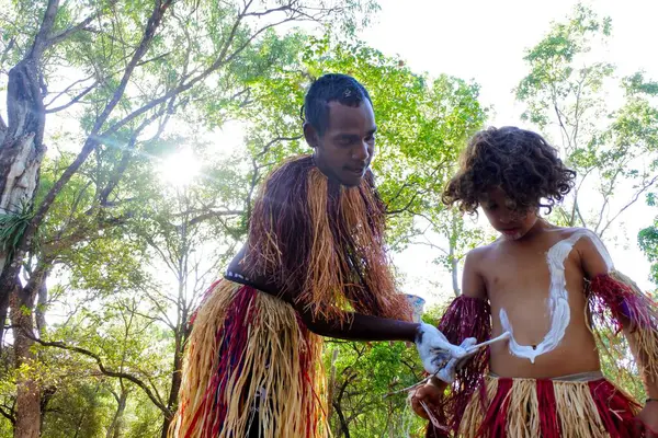 Laura Qld Červen 2023 Aboriginal Australané Připravují Slavnostní Tanec Cape — Stock fotografie