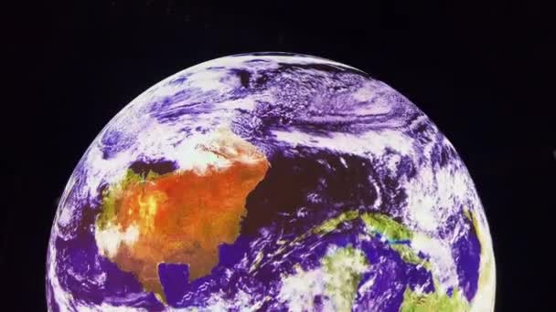 Planète Terre Isolée Sur Fond Noir — Video