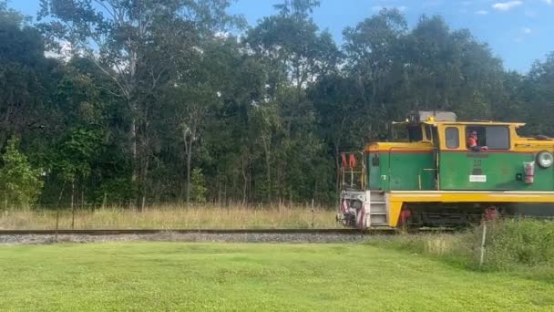 Cairns Aug 2023 Sehr Lange Zuckerplantage Eisenbahn Queensland Australien Zucker — Stockvideo