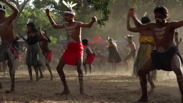 Laura Qld Červen 2023 Aboriginal Australians Ceremonial Dance Laura Quinkan — Stock video