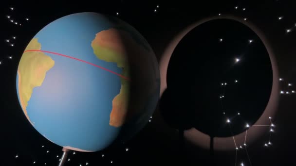 暗い宇宙背景の月食モデル — ストック動画
