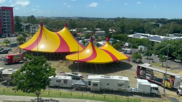 Brisbane Gennaio 2024 Veduta Aerea Del Paesaggio Delle Tende Circo — Video Stock