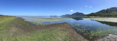 Panoramic Aerial landscape view of Lake Proserpine landscape Queensland Australia clipart