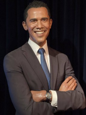 SYDNEY - 29 DEC 2024: Bayan Tussauds balmumu müzesinde Barack Obama 'nın balmumu çalışması. Barack Hussein Obama II, 2009-2017 yılları arasında ABD' nin 44. başkanı olan ABD 'li politikacı..