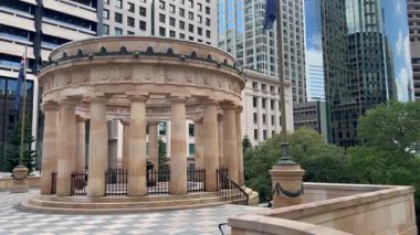 Anzak Meydanı 'ndaki Anma Tapınağı ve Brisbane Queensland Avustralya Anıt Galerileri