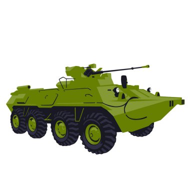 An illustration of an infantry fighting vehicle. Military equipment isolated on white background