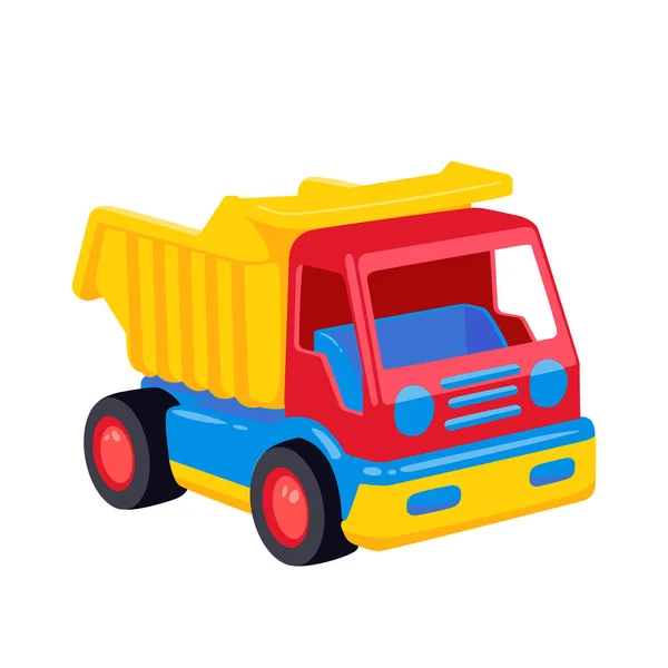Illustration Child Toy Form Truck Children Dump Truck Isolated White — Stock Vector