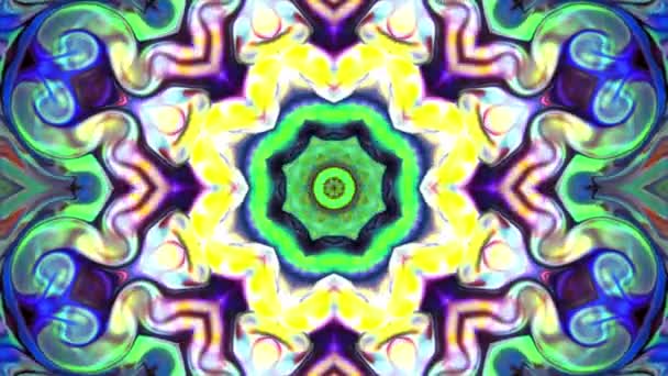 Kalejdoskop Kolorowy Mandala Art Design Streszczenie Film Tle — Wideo stockowe