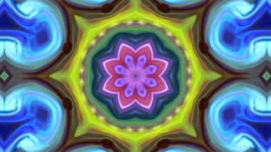 Kaleydoskop Renkli Mandala Sanat Tasarımı Soyut Arkaplan Görüntüsü.