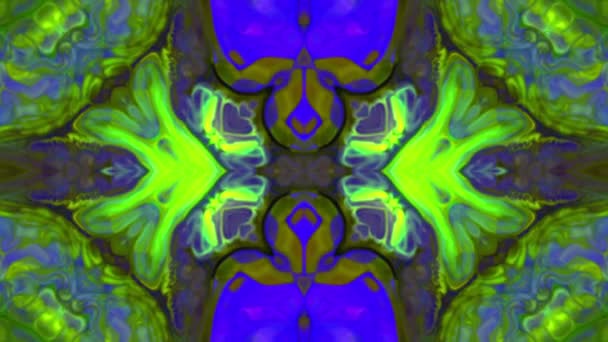 Kaleidoscope Colorful Mandala Art Design Abstract Background Footage — 비디오
