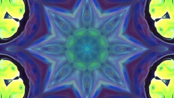 Caleidoscopio Colorido Mandala Arte Diseño Abstracto Fondo — Vídeo de stock
