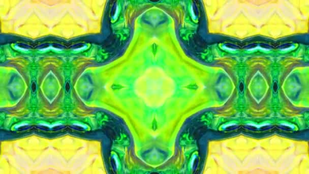 Caleidoscopio Colorido Mandala Arte Diseño Abstracto Fondo — Vídeos de Stock