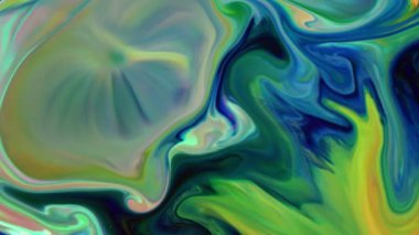 Sıvı Renkli Boya ağır çekimde patent alır. Sıvı renkli boya desenleri üst görünüm. Çok renkli sıvı boya yüzeyi.