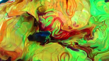 Soyut Renkli Mürekkep Hareketleri Su Dokusuna Yayılıyor.