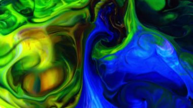 Soyut Renkli Mürekkep Hareketleri Su Dokusuna Yayılıyor.