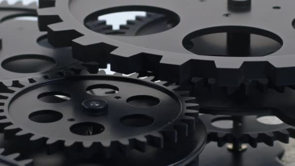 Black Gears Grunge Wheels Filmagem Fundo — Vídeo de Stock