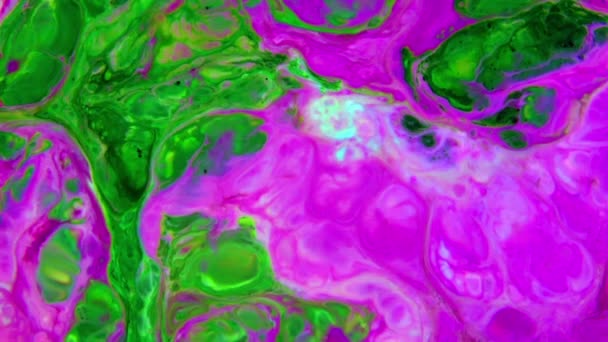 Реферат Яркие Цветные Капли Распыляющиеся Водной Текстуре — стоковое видео