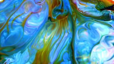 Çok Güzel Mürekkep Soyut Sanatsal Desen Renkli Boya Sıvı Kavramı Doku Video.