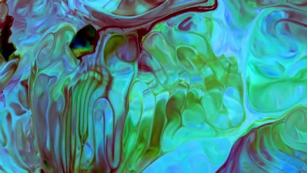 Liquid Colorful Paint Klappar Blanda Slow Motion Flytande Färg Mönster — Stockvideo