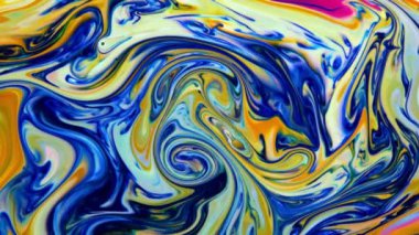 Soyut Renkli Mürekkep Hareketleri Su Dokusuna Yayılıyor.