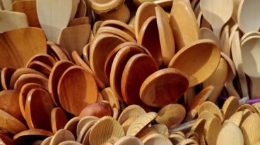 El yapımı Tahta Mutfak Aletleri.