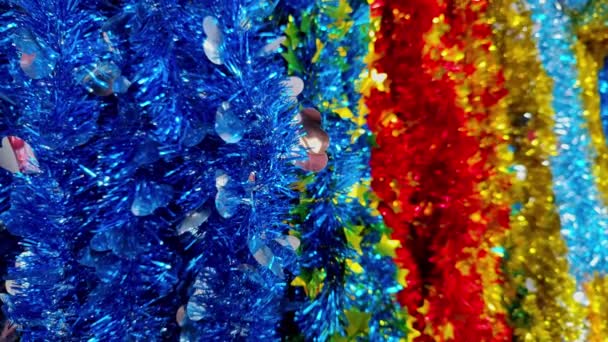 Fundo Abstrato Coração Estrela Metálica Glitter Natal Ornamentos Textura — Vídeo de Stock