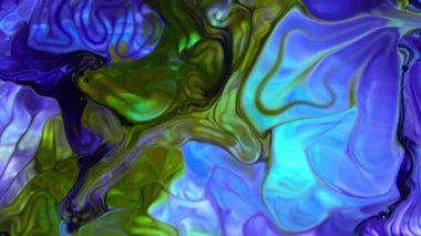 Sıvı Renkli Boya ağır çekimde patent alır. Sıvı renkli boya desenleri üst görünüm. Çok renkli sıvı boya yüzeyi.