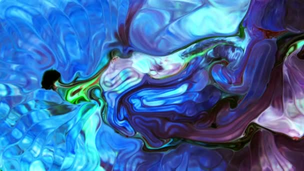 Liquid Colorful Paint Pattens Mix Câmera Lenta Padrões Tinta Cor — Vídeo de Stock