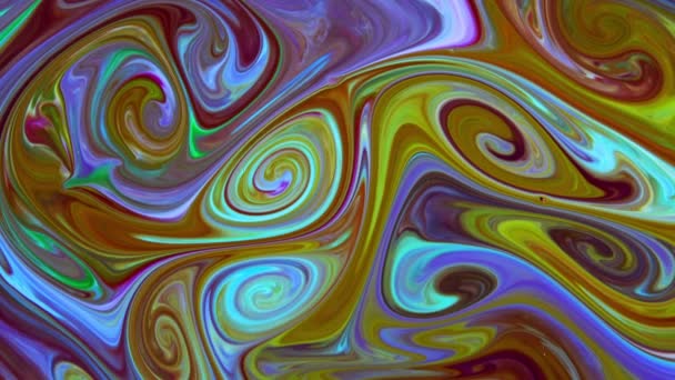 Vórtice Orgánico Abstracto Hipnotización Surrealista Sin Fin Esparcimientos Pintura Coloridos — Vídeos de Stock