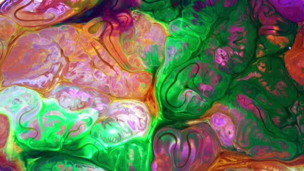Zeitlupe Makro Abstrakt Muster Künstlerisches Konzept Farbe Oberfläche Bewegliche Oberfläche — Stockvideo