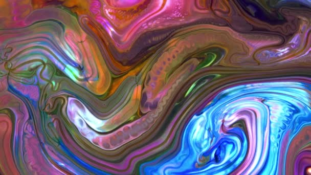 Красивая Чернильная Абстрактная Психоделическая Косметика Paint Liquid Motion Галактический Фон — стоковое видео