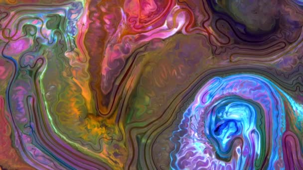 Дуже Гарне Чорнило Анотація Психоделічна Космос Фарба Рідкий Рух Галактичний — стокове відео