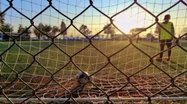 Football Training Match of Youth Behind the Wires Footage.