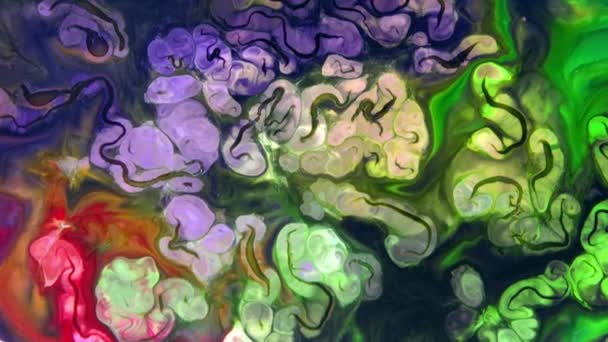 色彩艳丽的颜料墨水爆炸扩散心理发作运动 — 图库视频影像